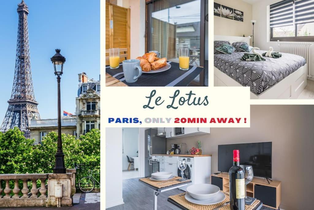 Le Lotus - Self Checkin - 20Min From Paris - Free Parking Around Apartment Drancy Bagian luar foto